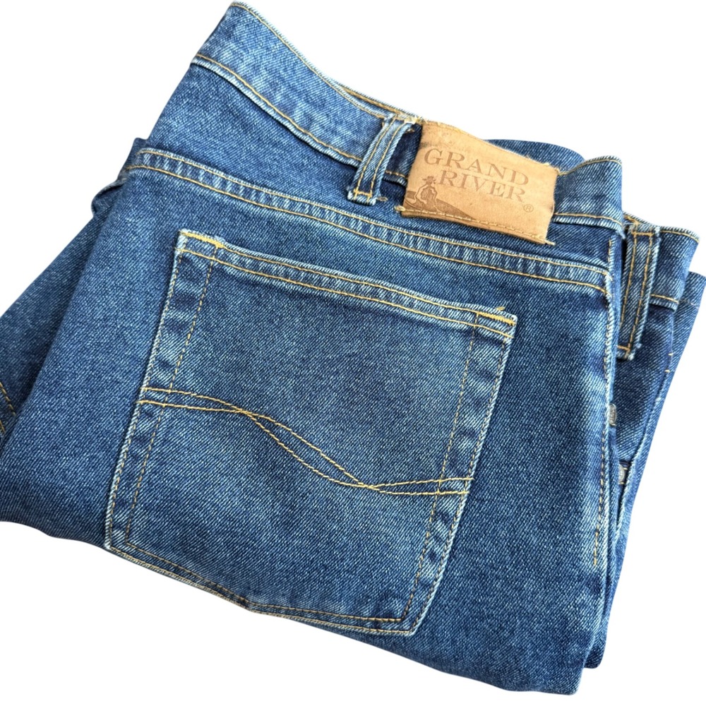 Grand River Mens 38x30 (38x24) Blue Denim Jeans‎ Straight Leg